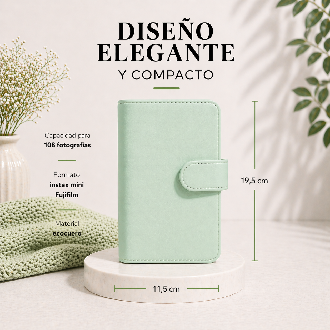 Kit Instax Mini Fujifilm: Películas + Álbum Instax Green Liso - Imagen 2
