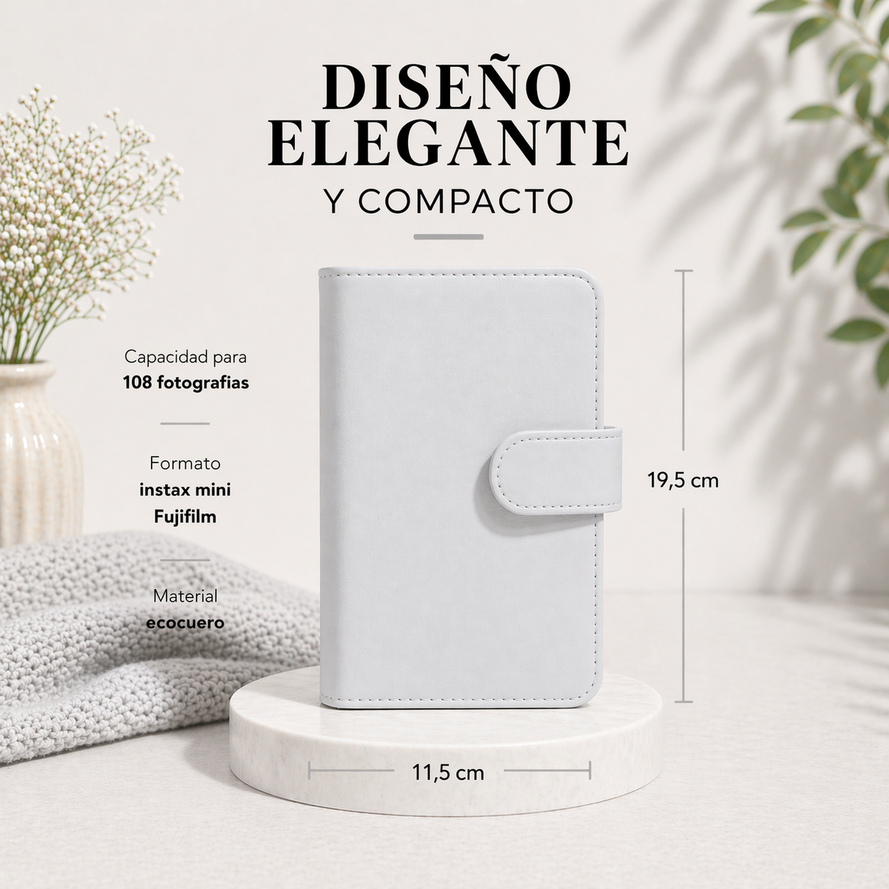 Kit Instax Mini Fujifilm: Películas + Álbum Instax Gris claro liso - Imagen 2