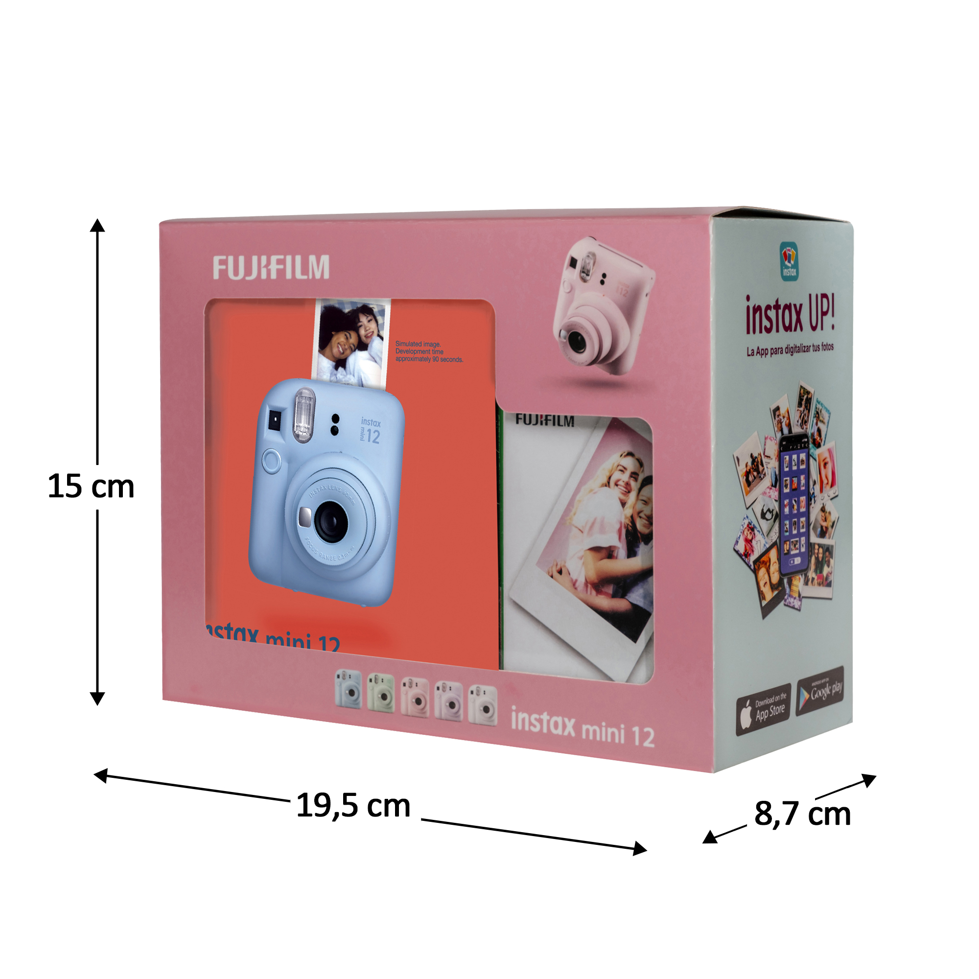 Kit INSTAX Mini 12 - Pastel Blue + 10 películas - Mi Foto Pro
