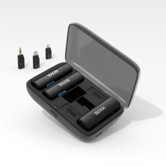 BOYALINK Sistema de micrófono inalámbrico doble con diseño todo-en-uno
