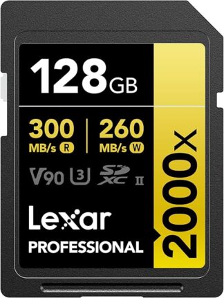 Lexar Tarjeta SD profesional de 128 GB 2000x V90 Full HD 8K
