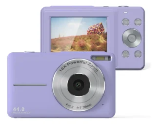 Cámara Digital Portátil lila1080p, 44mp, Zoom 16x