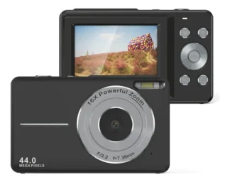 Cámara Digital Portátil Negro 1080p, 44mp, Zoom 16x