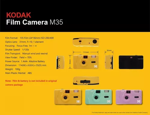 Cámara Analógica Kodak M35 Celeste - Imagen 3