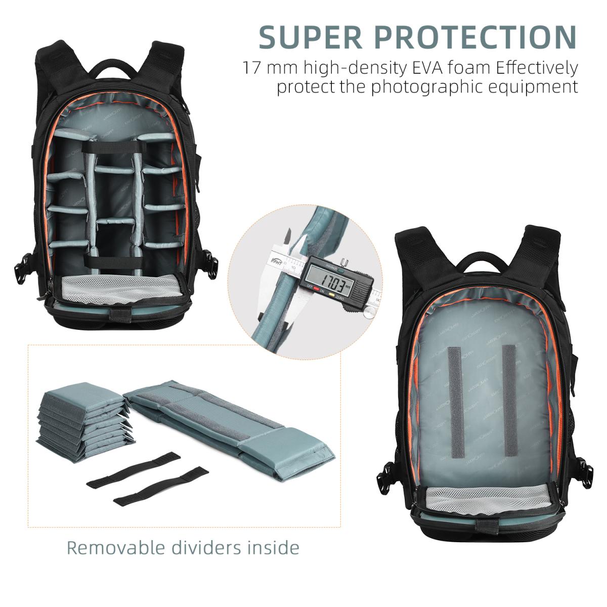Mochila multifuncional K&F Concept para fotografía de viajes al aire libre, 30 x 24 x 45 cm, mochila de 23 l Nature Wander 06 (camuflaje - Imagen 4