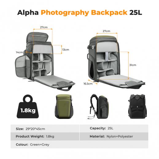 K&F Classic Elegance Camera Backpack - K&F MOCHILA KF13.128V1 - Imagen 2