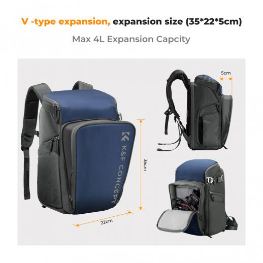 MOCHILA URBAN EXPLORER CAMERA BACKPACK BLUE KF13.128V2 KF50015 - Imagen 3