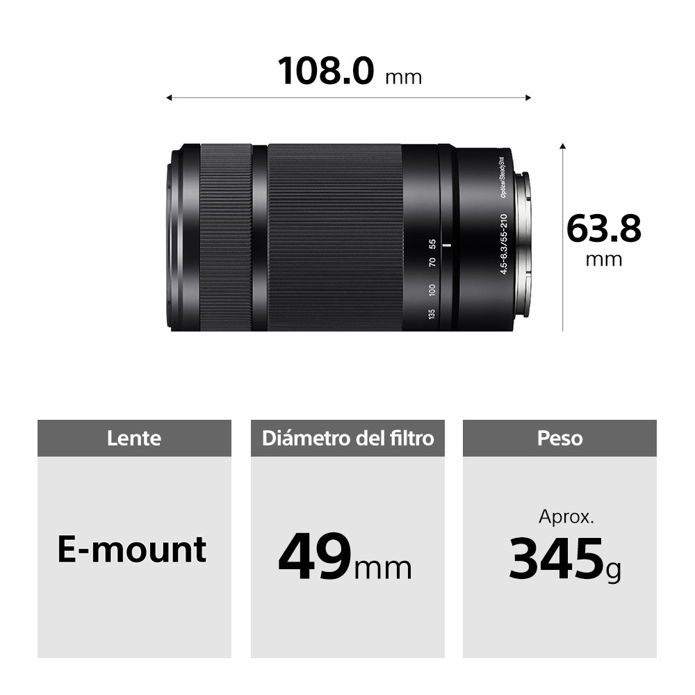 LENTE SONY F55-210mm F4.5-6.3 E-MOUNT - Imagen 4