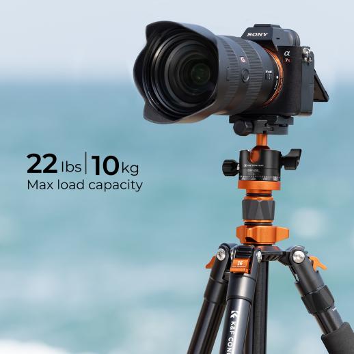 175cm K&F Travel Companion Tripod - K&F TRIPODE K255A4+BH-28L KF09.083V2 - Imagen 5