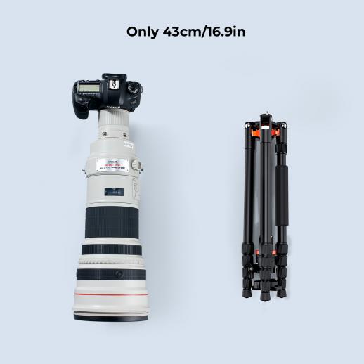 175cm K&F Travel Companion Tripod - K&F TRIPODE K255A4+BH-28L KF09.083V2 - Imagen 6