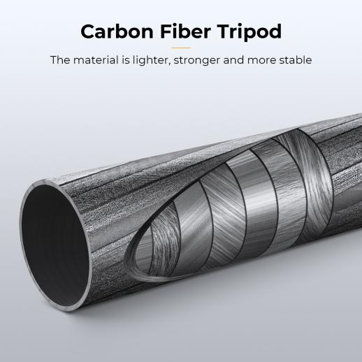172cm Trípode de Fibra de Carbono para Cámara Profesional con 30mm Rótula de Bola Metálica, Carga 12KG - X254C4+BH-30L - Imagen 4