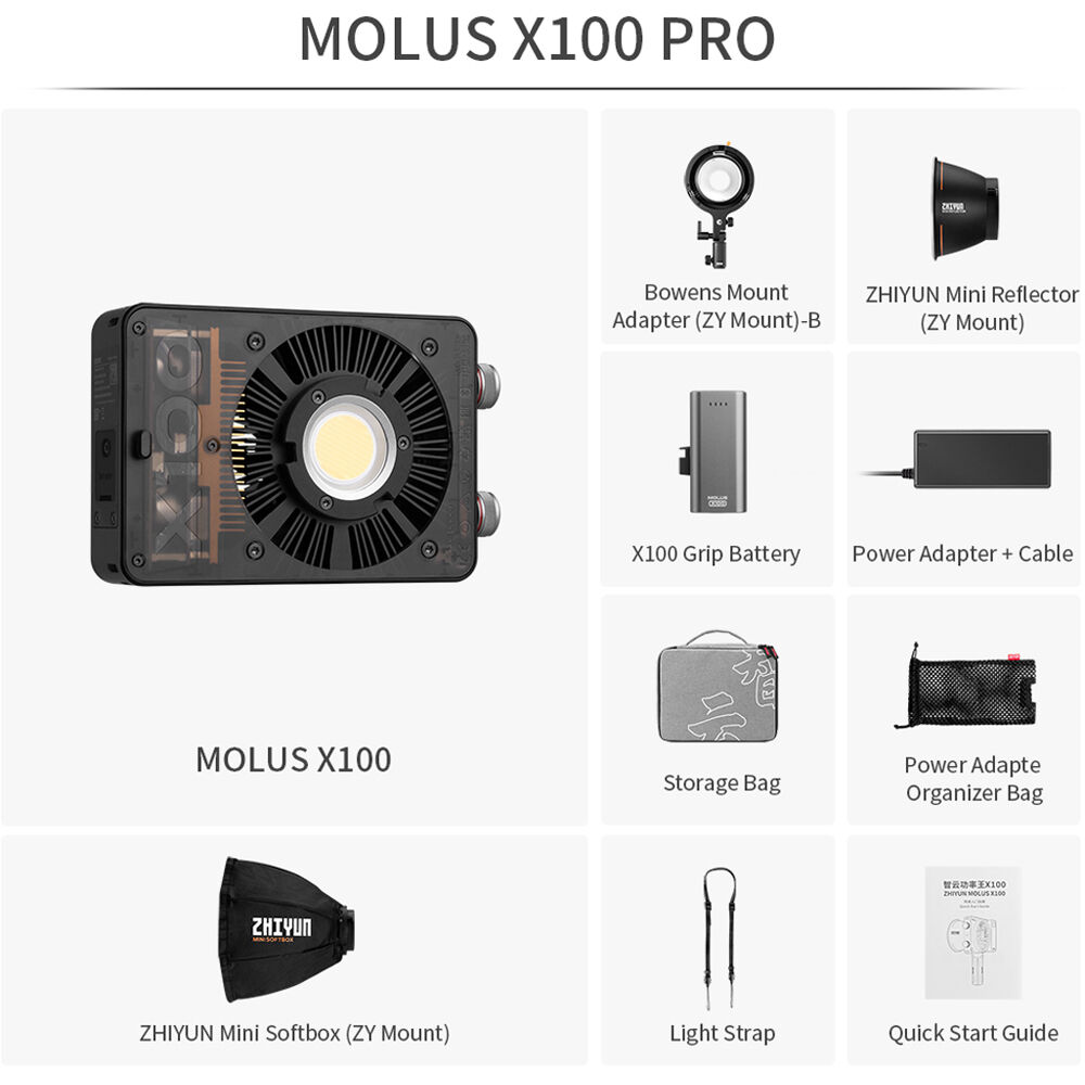 LUZ LED ZHIYUN MOLUS X100 BICOLOR VERSIÓN PRO - Imagen 15
