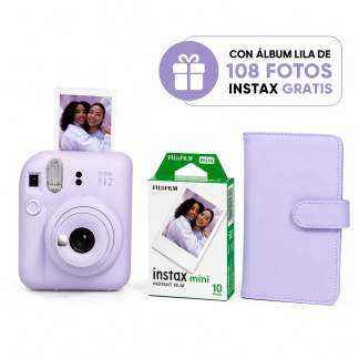 Kit INSTAX Mini 12 - Lilac Purple + 10 películas + álbum gratis