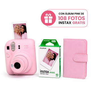 Kit INSTAX Mini 12 - Blossom Pink + 10 películas + álbum gratis
