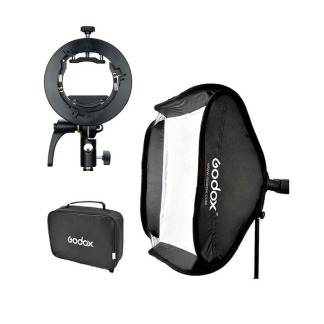 Godox Softbox 60x60 + Adaptador Bowens Para Flash Cabeza Rectangular y Redonda
