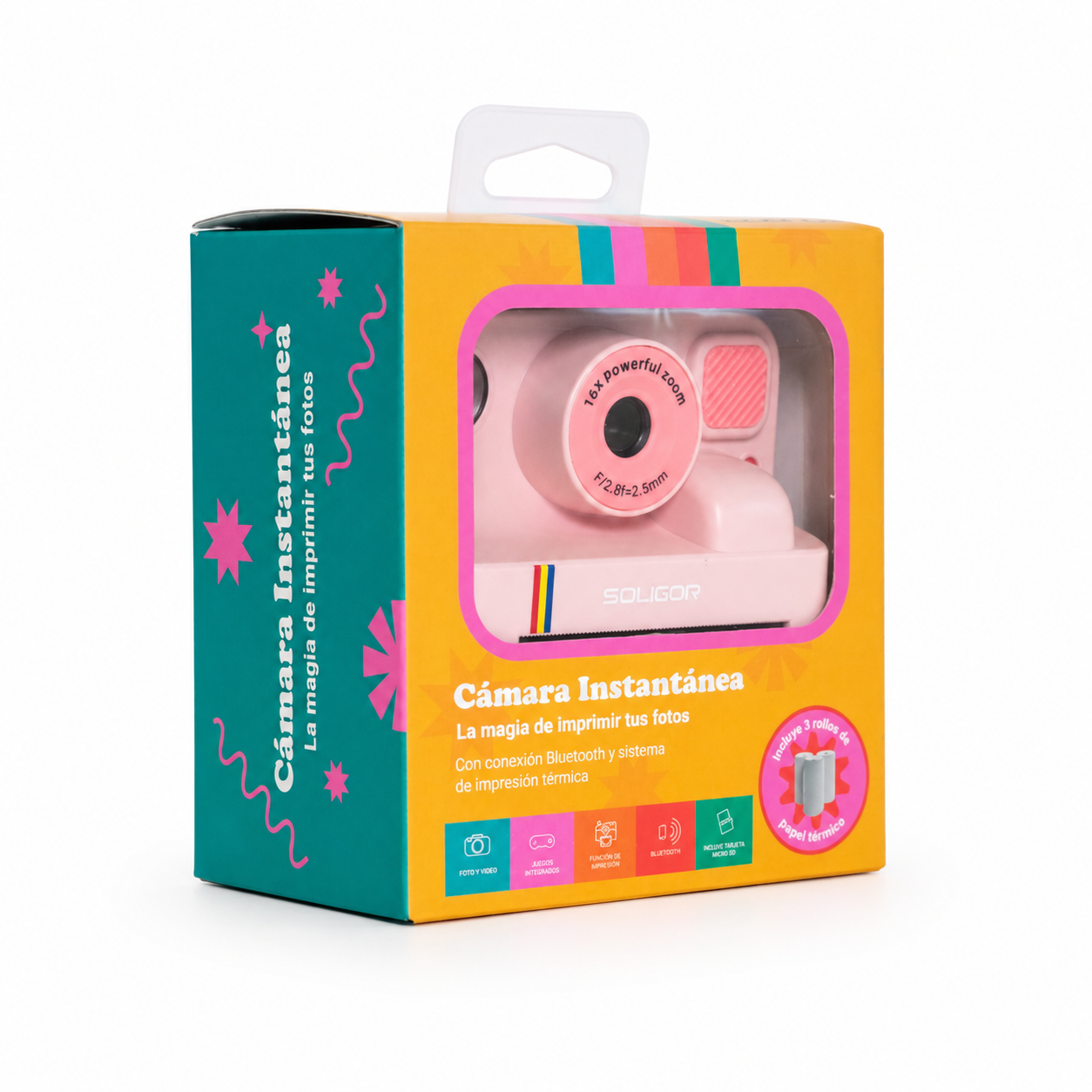 CAMARA INSTANTANEA C/IMPRESORA BLUETOOTH PINK - Imagen 5
