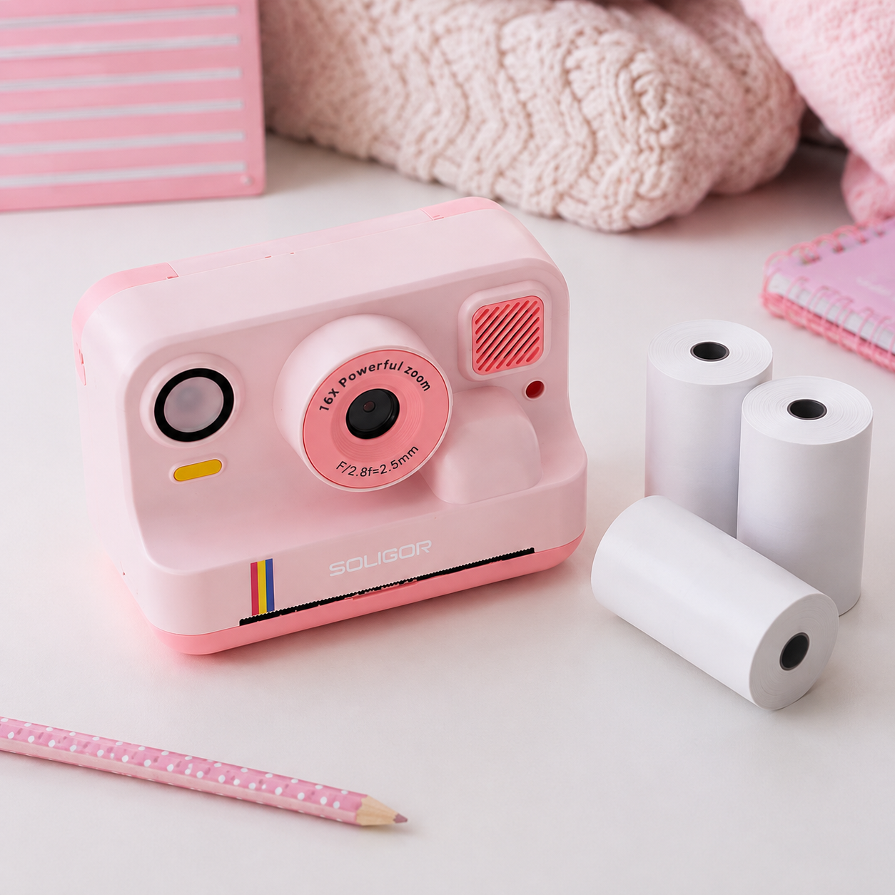 CAMARA INSTANTANEA C/IMPRESORA BLUETOOTH PINK - Imagen 3