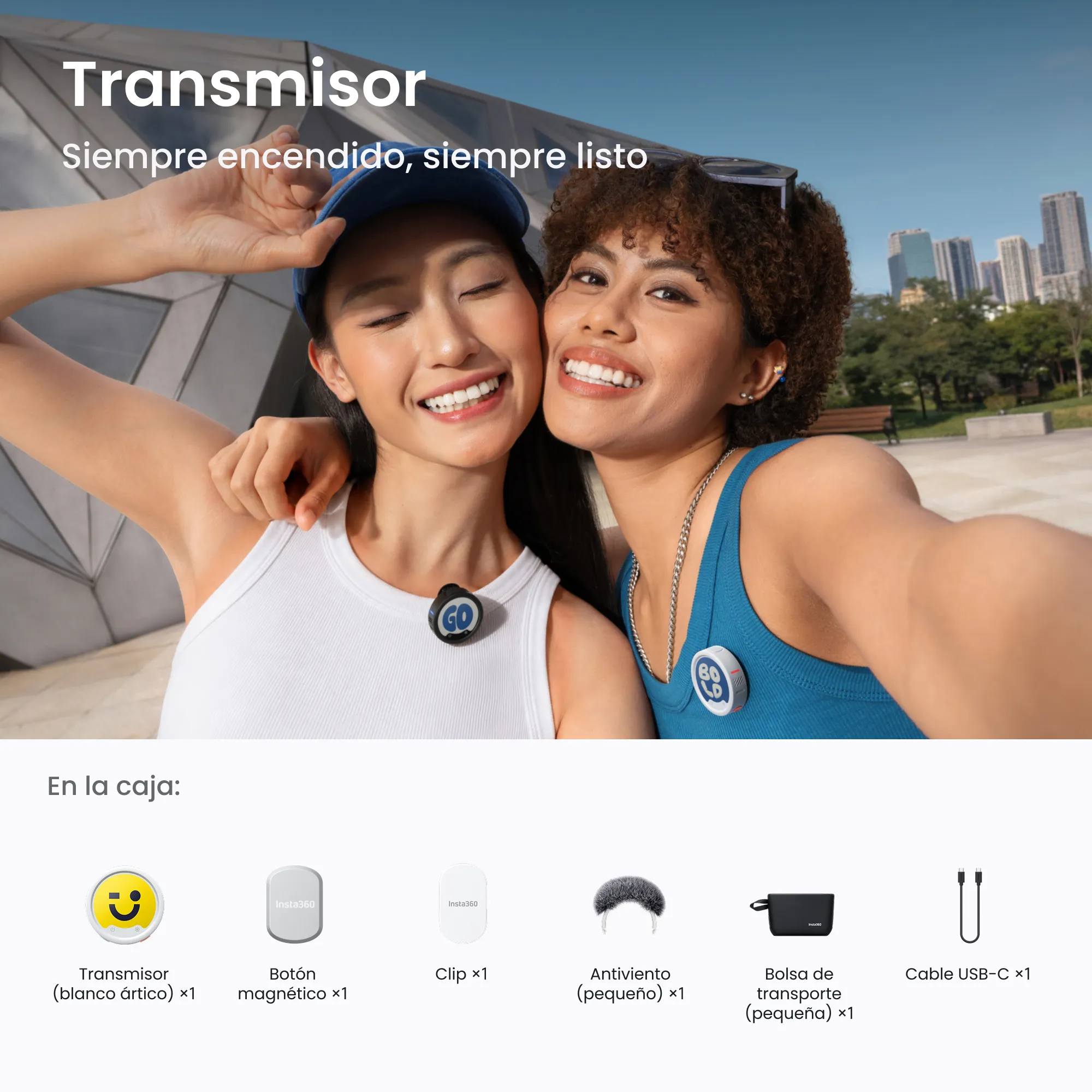 INSTA360 TRANSMISOR MIC PRO WHITE - Imagen 3
